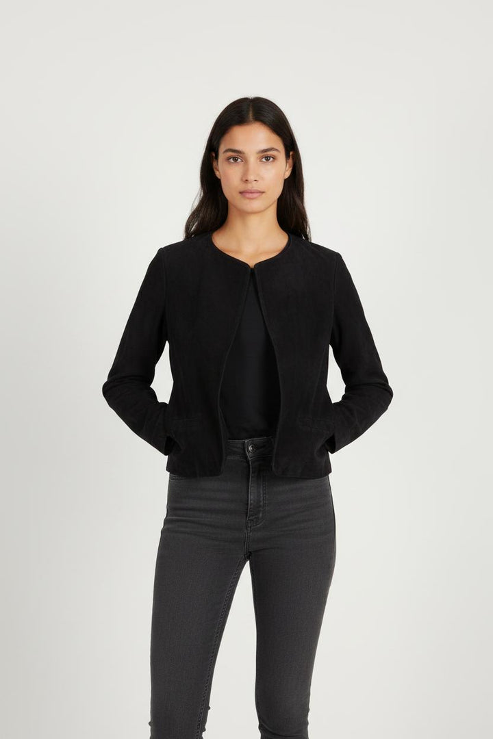 Veste en cuir bleu - Taille S/36