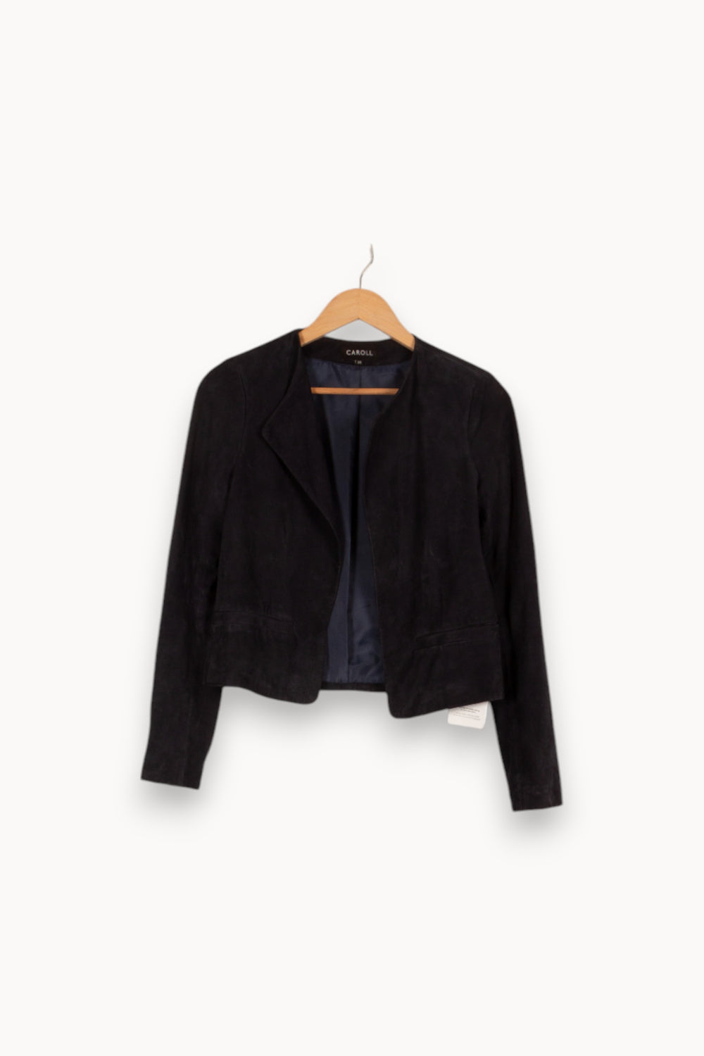 Veste en cuir bleu - Taille S/36 de la marque Caroll | PARAD31949 - Vendu par Paradigme - Image 1