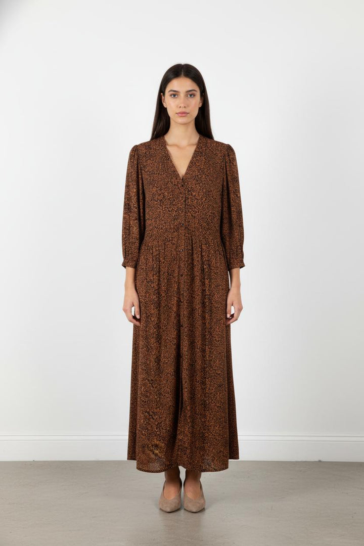 Robe marron à motifs - Taille S/36