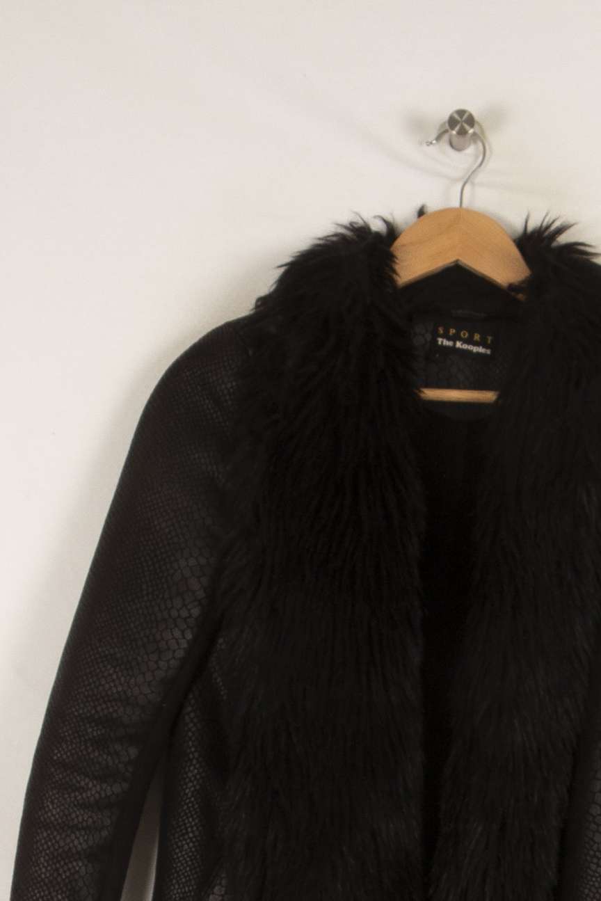 Veste en cuir noir - Taille S/36 de la marque The Kooples | PARAD31975 - Vendu par Paradigme - Image 2