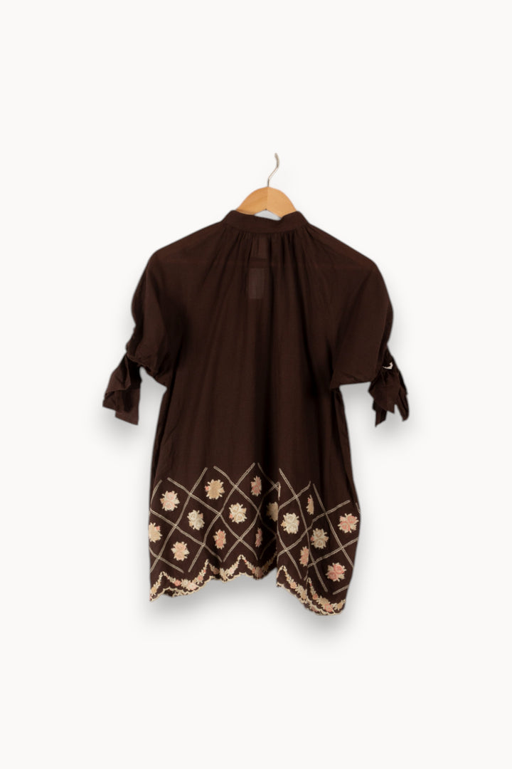 Blouse marron - Taille M/38 de la marque Paul & Joe | PARAD32005 - Vendu par Paradigme - Image 3