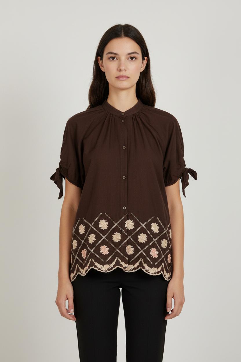 Blouse marron - Taille M/38