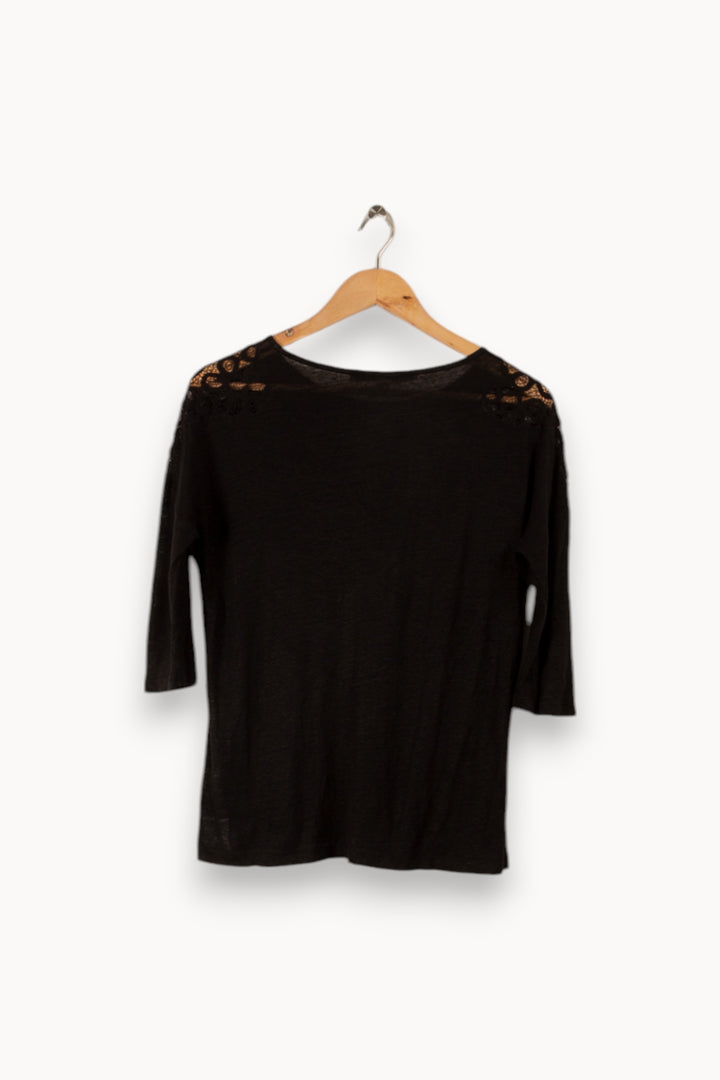 Top noir - Taille XS/34 de la marque La Fée Maraboutée | PARAD32015 - Vendu par Paradigme - Image 3