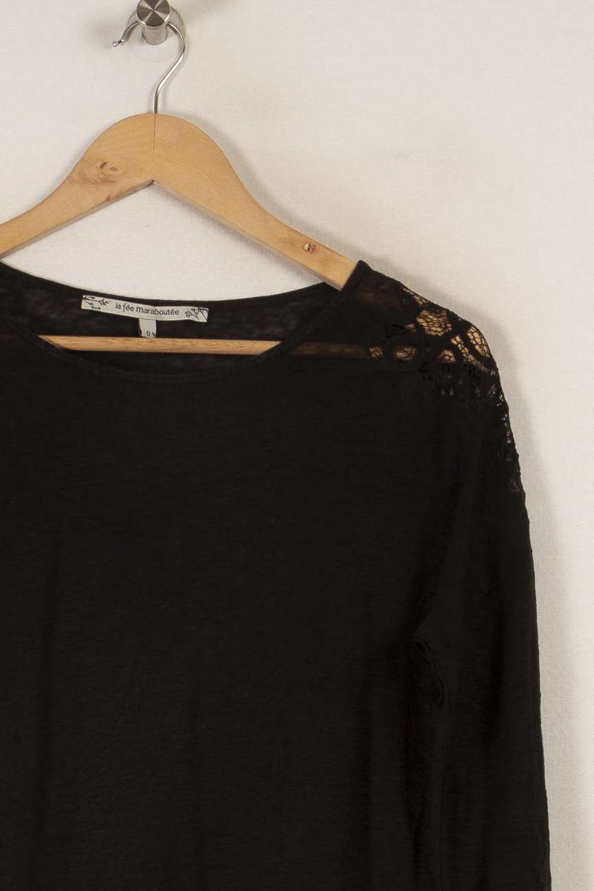 Top noir - Taille XS/34 de la marque La Fée Maraboutée | PARAD32015 - Vendu par Paradigme - Image 2