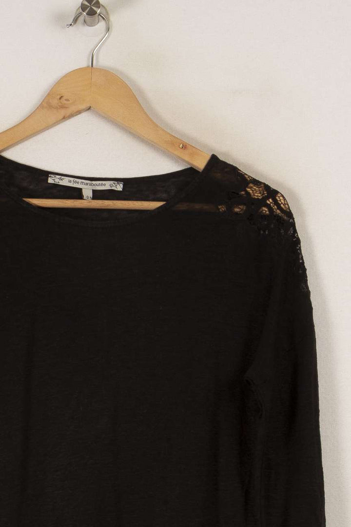 Top noir - Taille XS/34 de la marque La Fée Maraboutée | PARAD32015 - Vendu par Paradigme - Image 2