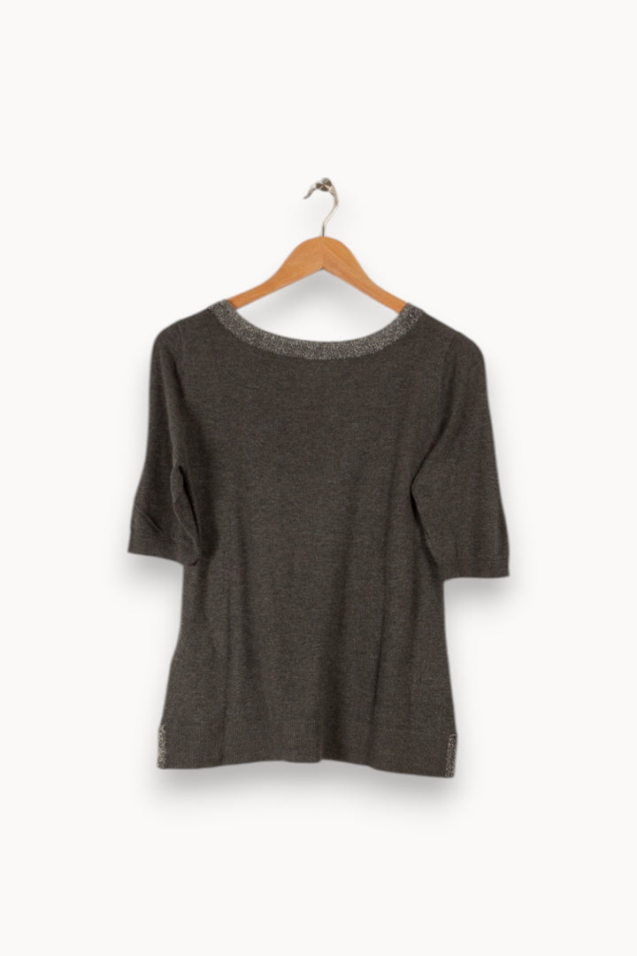 Pull gris - Taille M/38 de la marque Maison 123 | PARAD32074 - Vendu par Paradigme - Image 3