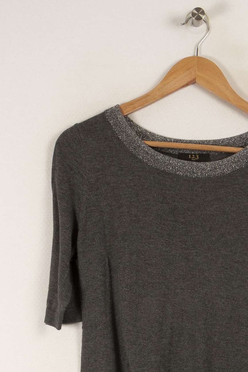 Pull gris - Taille M/38 de la marque Maison 123 | PARAD32074 - Vendu par Paradigme - Image 2