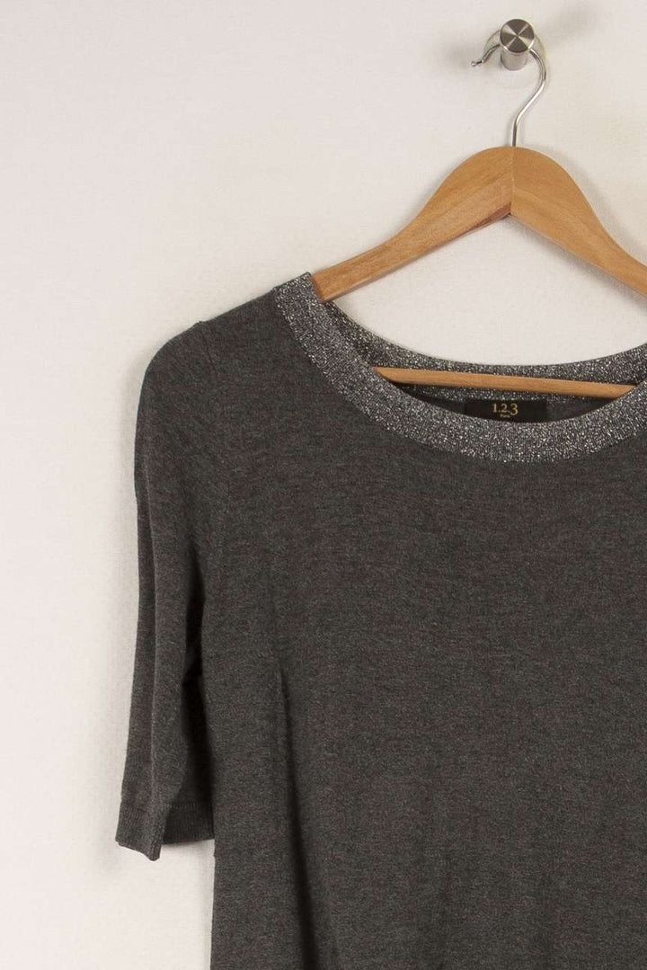Pull gris - Taille M/38 de la marque Maison 123 | PARAD32074 - Vendu par Paradigme - Image 2