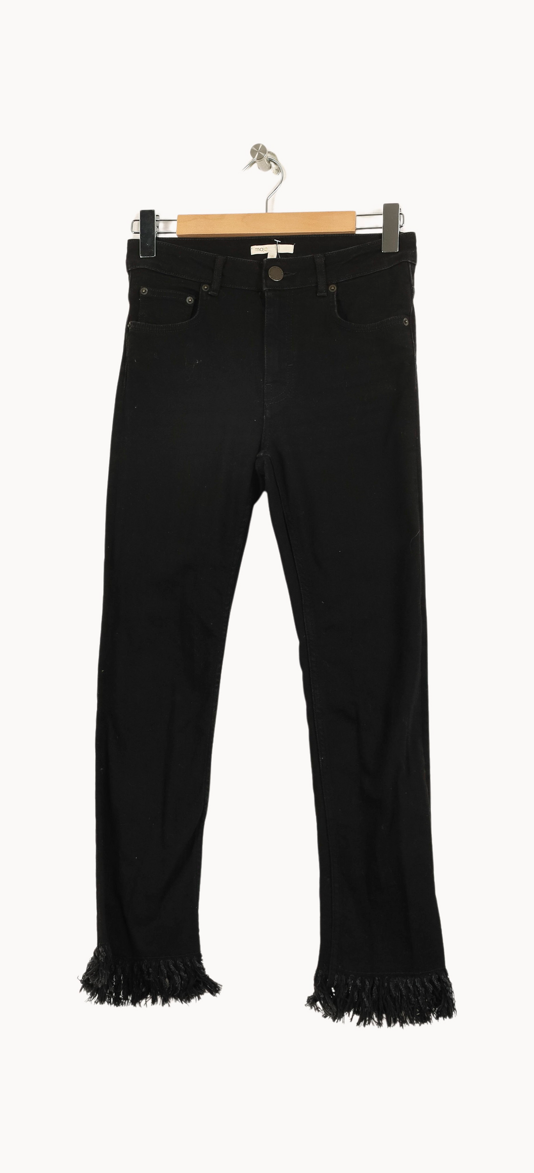 Jean Frangé Noir - Taille M/38 de la marque Maje | PARAD32082 - Vendu par Paradigme - Image 2