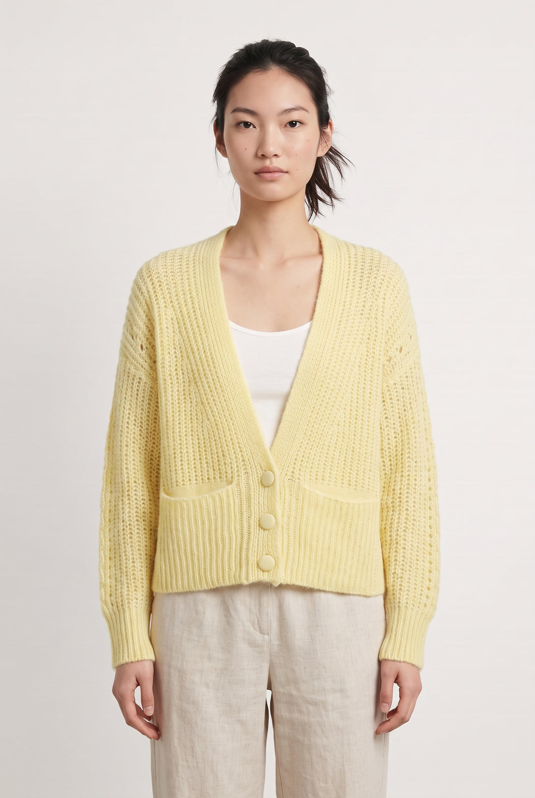 Cardigan Jaune - Taille M/38 de la marque One Step | PARAD32119 - Vendu par Paradigme - Image 1