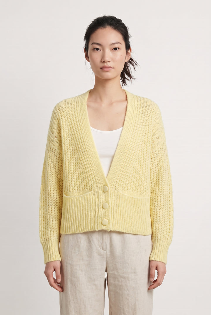 Cardigan Jaune - Taille M/38 de la marque One Step | PARAD32119 - Vendu par Paradigme - Image 1