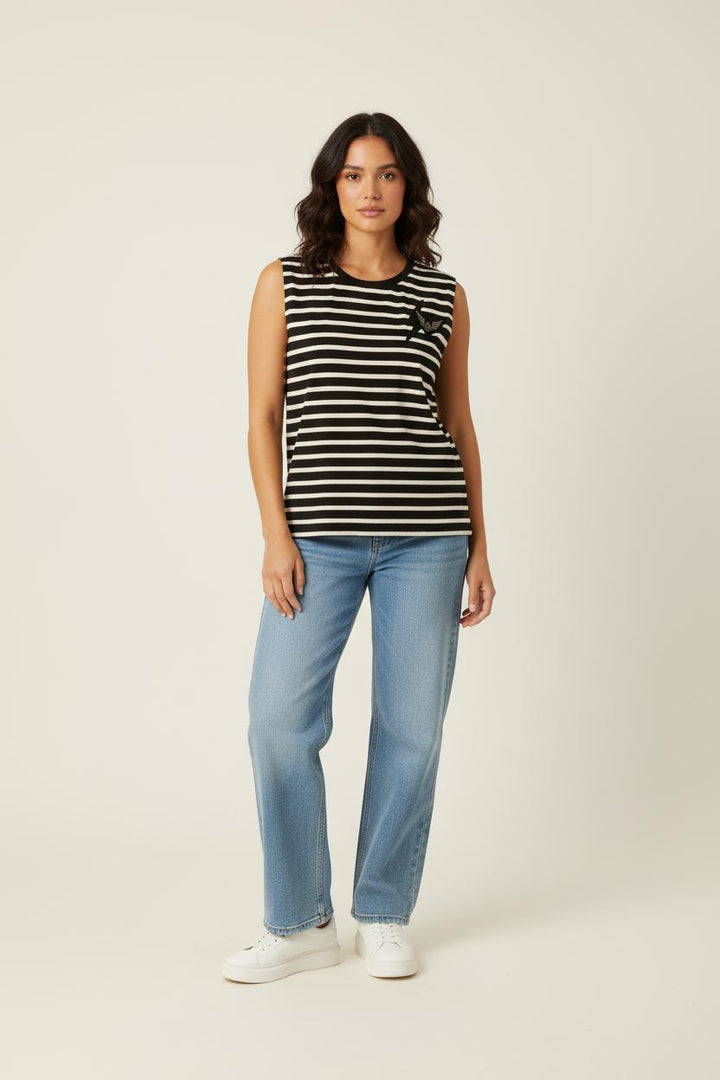 T-shirt noir et blanc - Taille S/36
