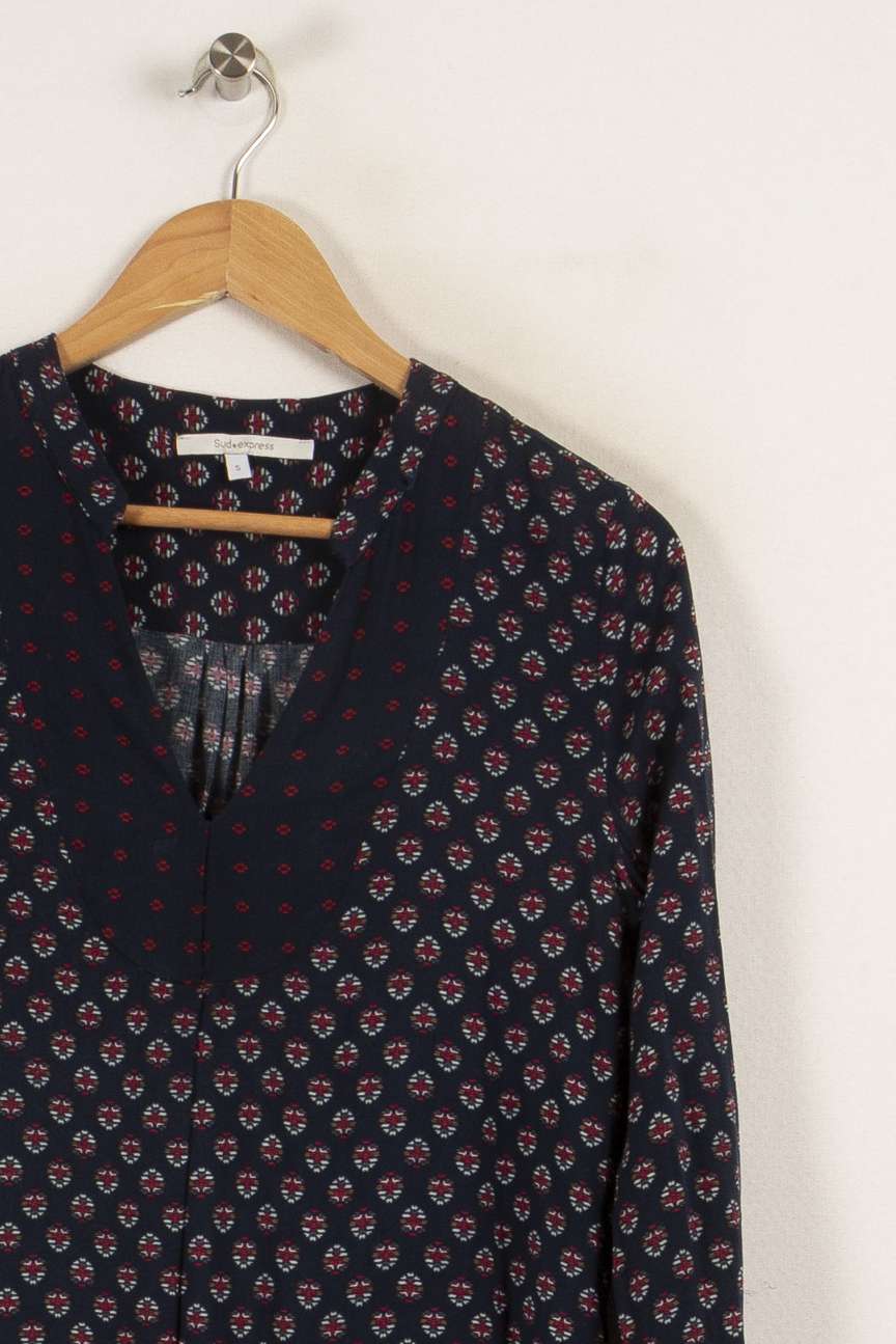 Robe bleue avec motifs - Taille S/36