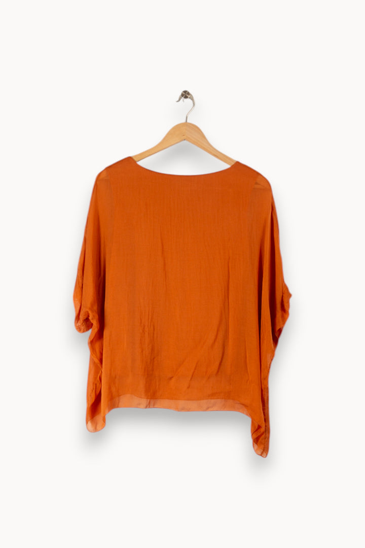Blouse orange - Taille S/36 de la marque La Fée Maraboutée | PARAD32536 - Vendu par Paradigme - Image 3