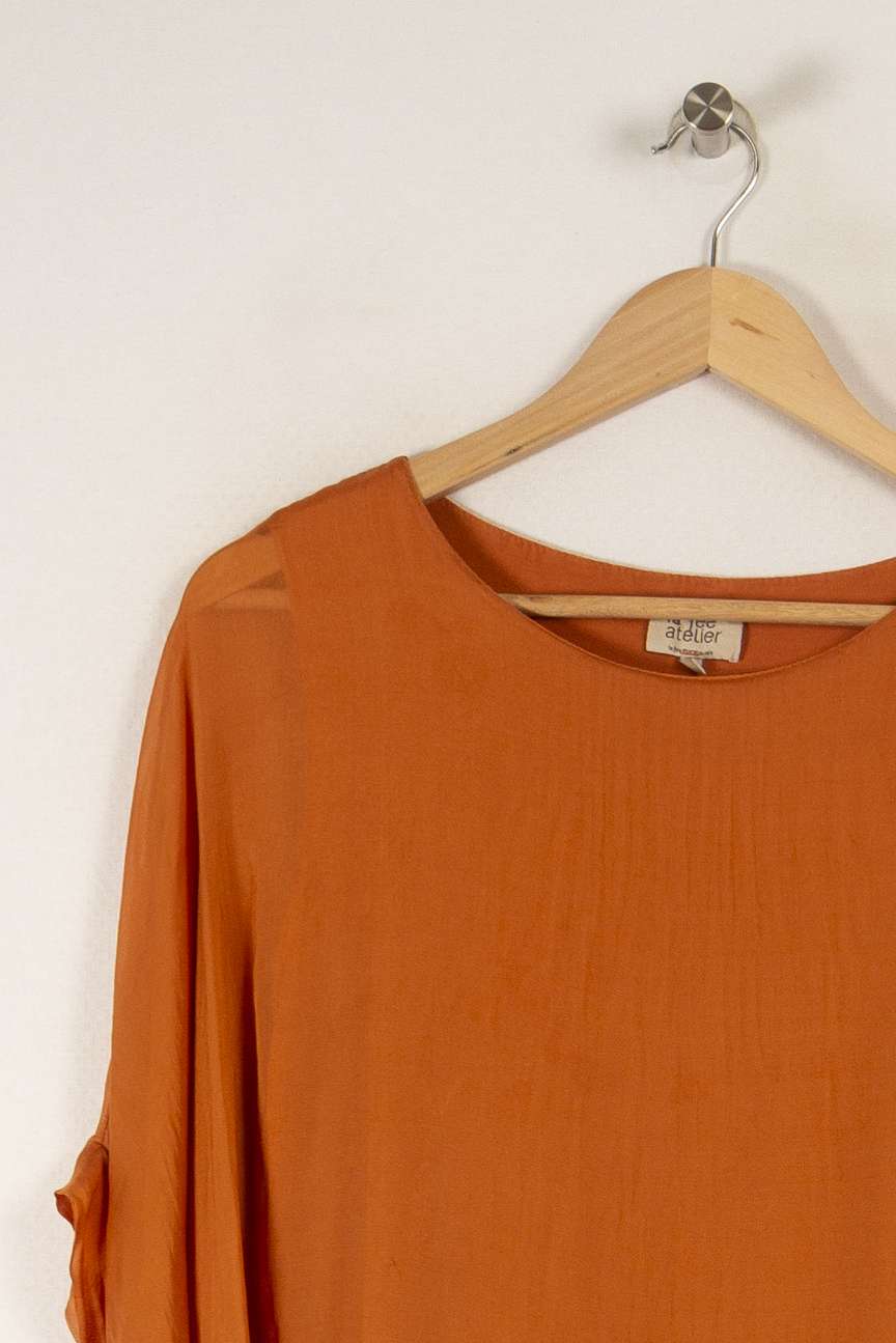 Blouse orange - Taille S/36 de la marque La Fée Maraboutée | PARAD32536 - Vendu par Paradigme - Image 2