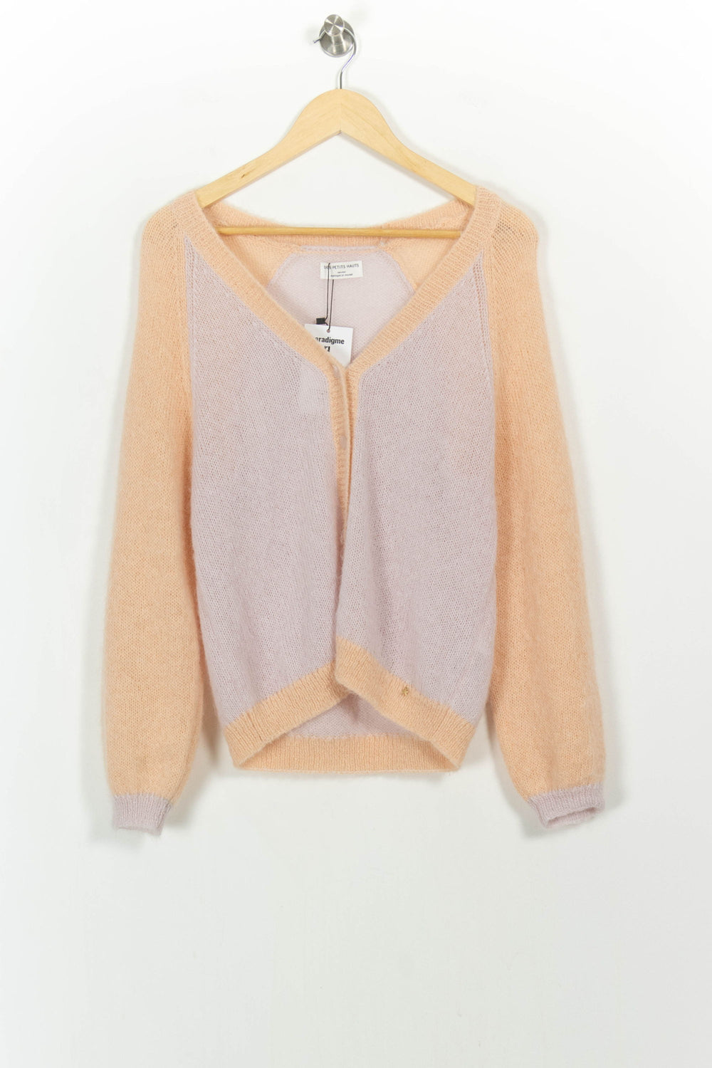 Cardigan Rose et Beige - Taille S/36 de la marque Des petits hauts | PARAD32649 - Vendu par Paradigme - Image 2