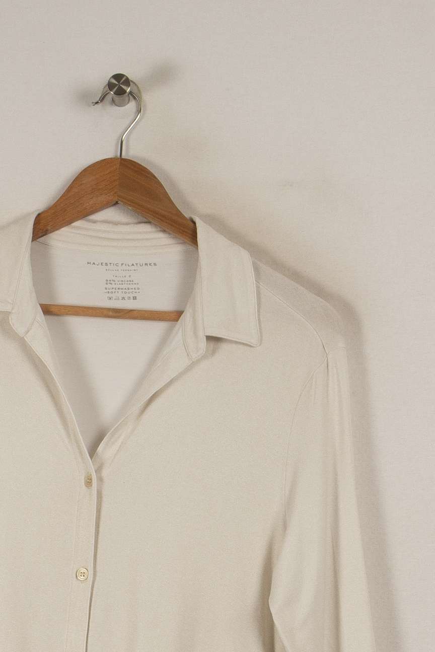 Chemise beige - Taille M/38 de la marque Majestic Filatures | PARAD32710 - Vendu par Paradigme - Image 2