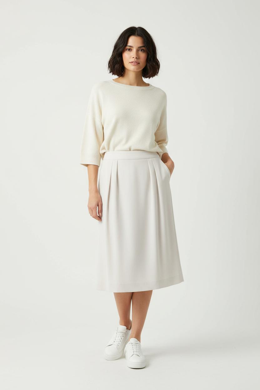 Jupe Plissée Blanche - Taille M/38 de la marque Tara Jarmon | PARAD32756 - Vendu par Paradigme - Image 1