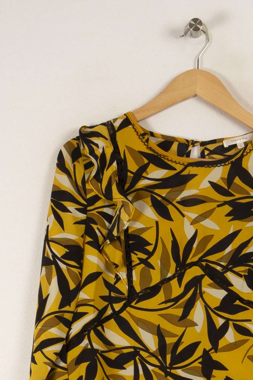 Blouse jaune à motifs - Taille S/36 de la marque Grace & Mila | PARAD32763 - Vendu par Paradigme - Image 1