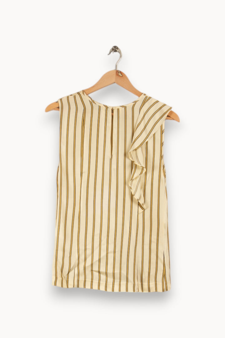 Blouse beige rayée - Taille S/36 de la marque Sandro | PARAD32764 - Vendu par Paradigme - Image 2