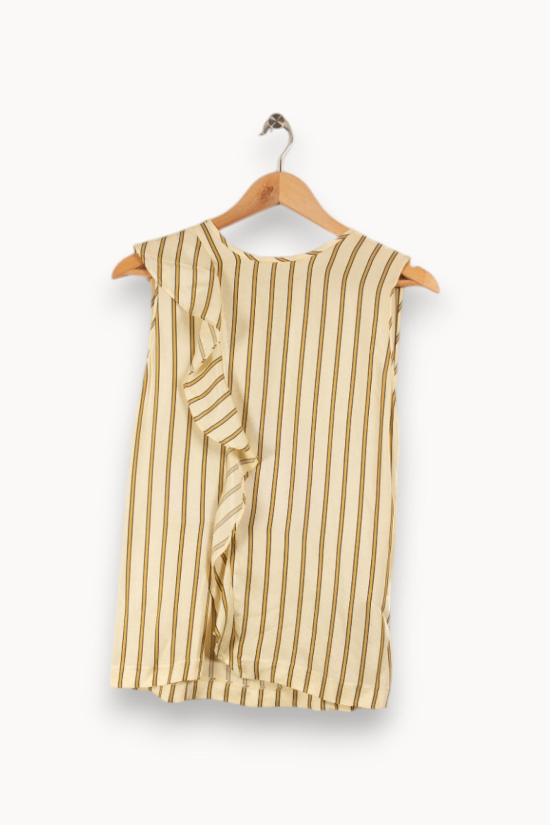 Blouse beige rayée - Taille S/36 de la marque Sandro | PARAD32764 - Vendu par Paradigme - Image 3