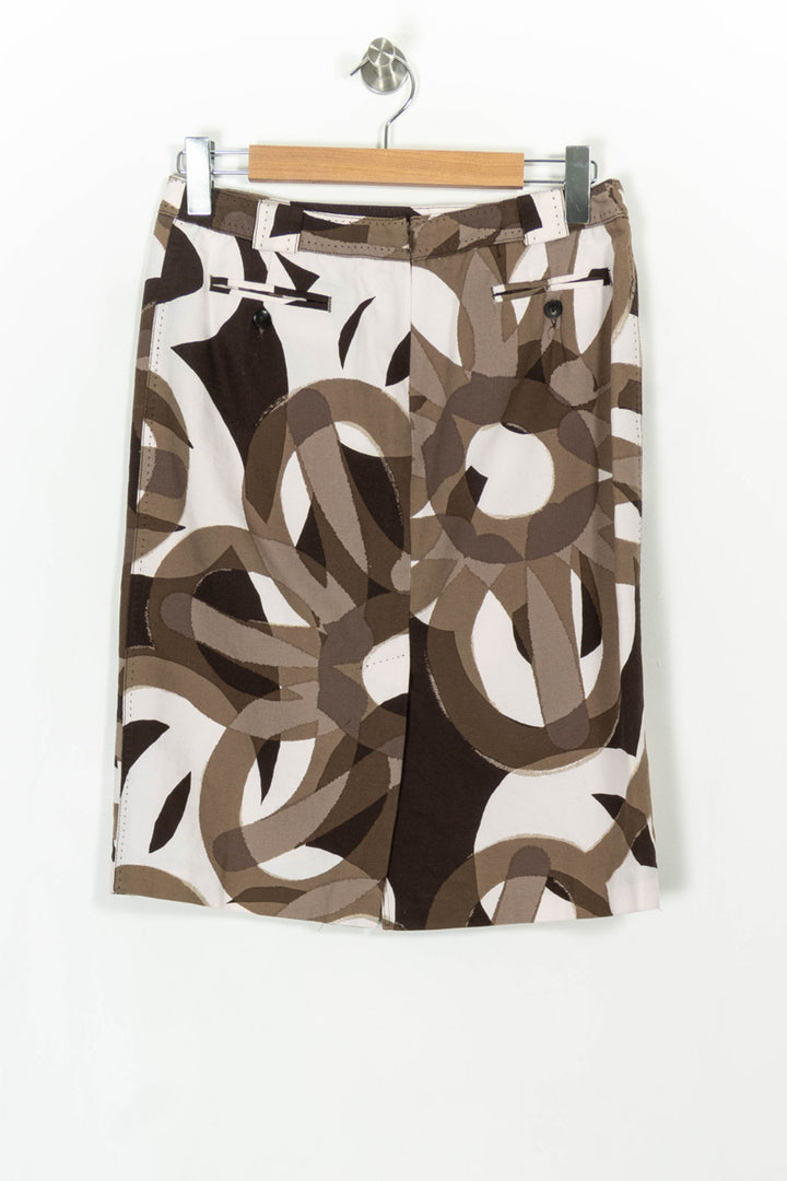 Jupe Droite Marron et Beige - Taille XL/42 de la marque Max Mara | PARAD32849 - Vendu par Paradigme - Image 4