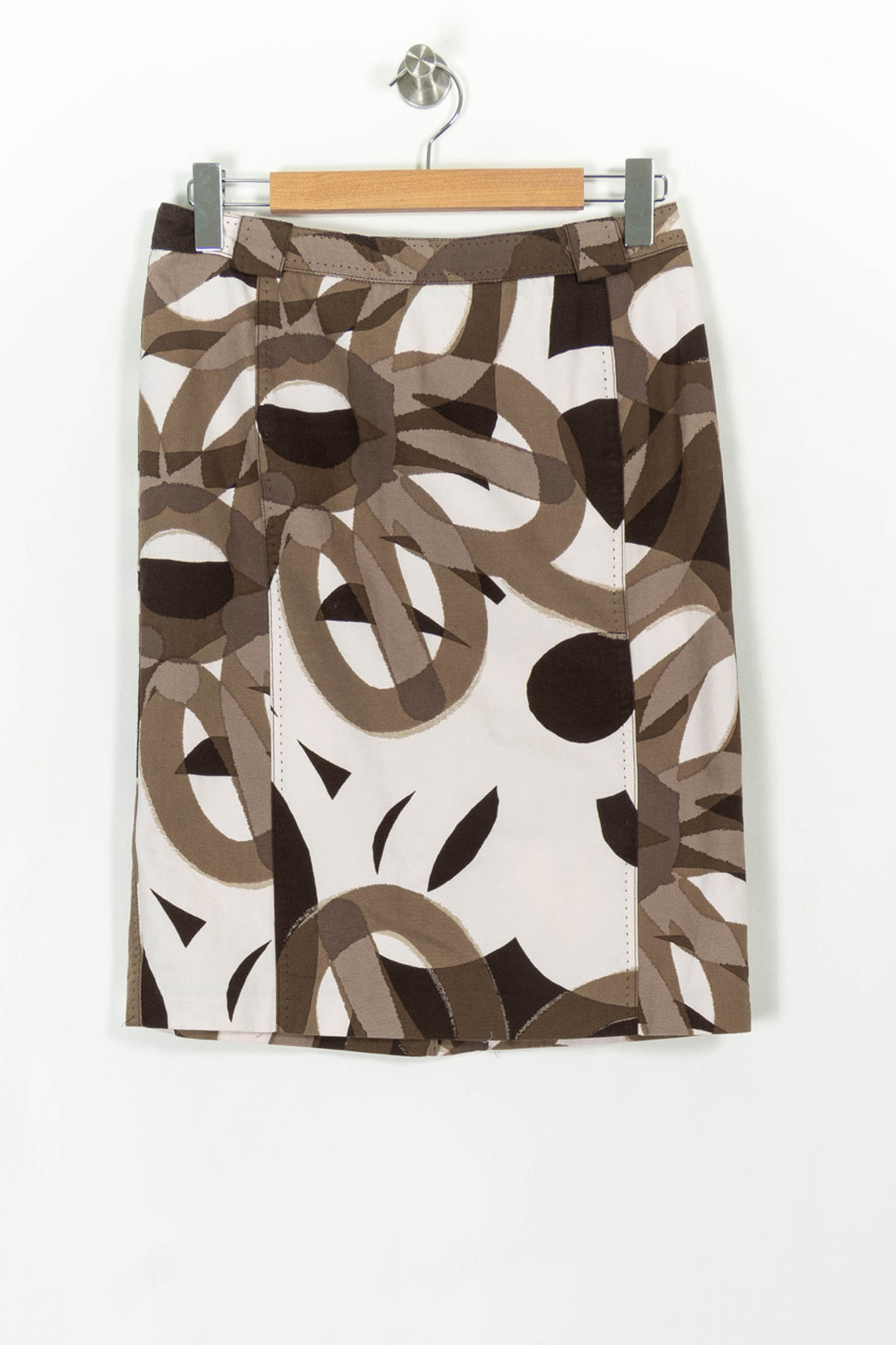 Jupe Droite Marron et Beige - Taille XL/42 de la marque Max Mara | PARAD32849 - Vendu par Paradigme - Image 2