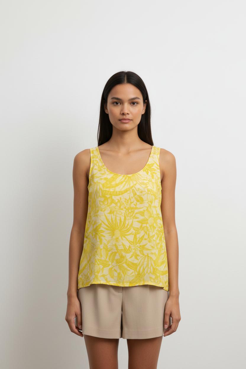 Top jaune à motifs - Taille M/38