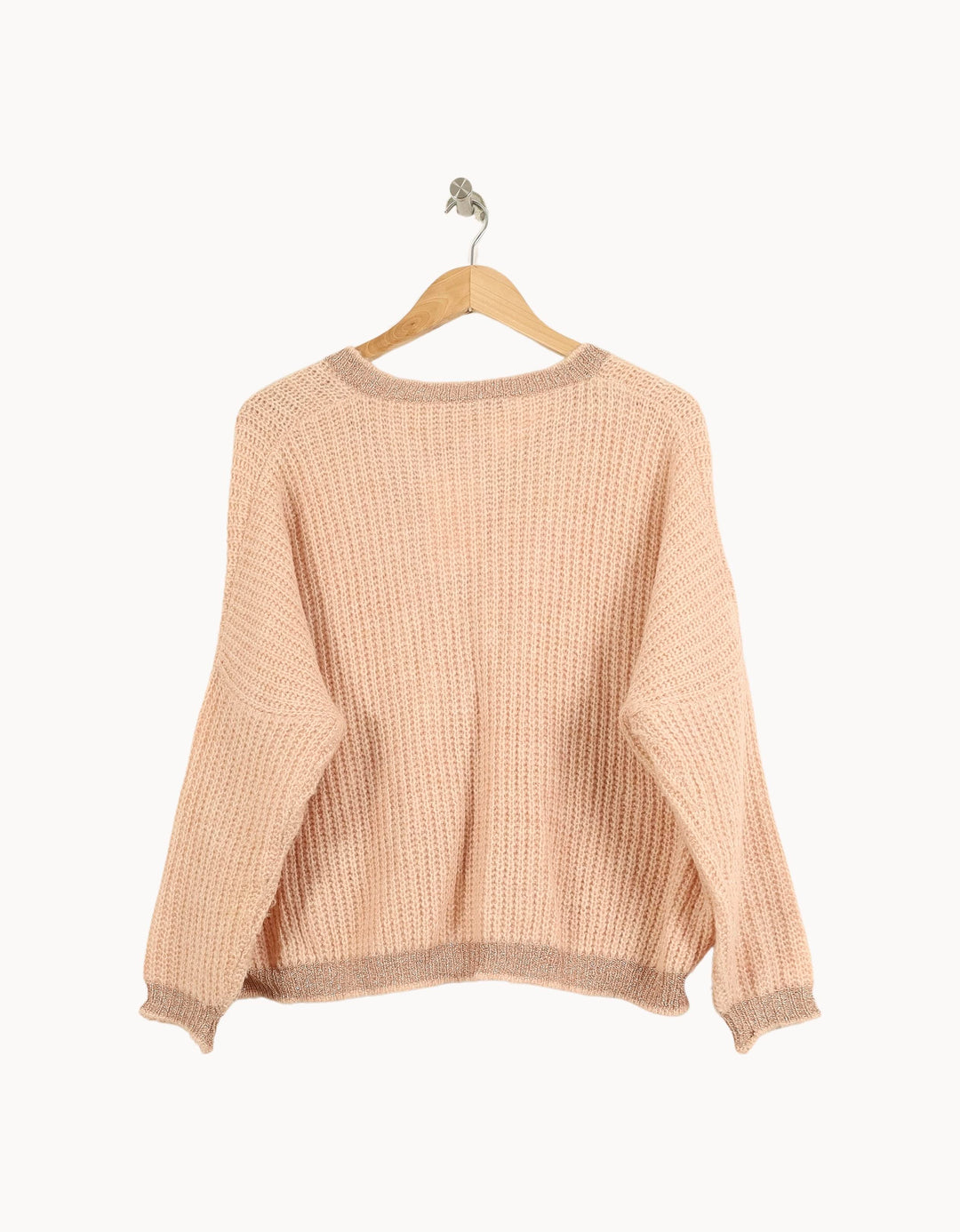 Pull Rose et Beige - Taille XS/34 de la marque La Fée Maraboutée | PARAD32885 - Vendu par Paradigme - Image 4