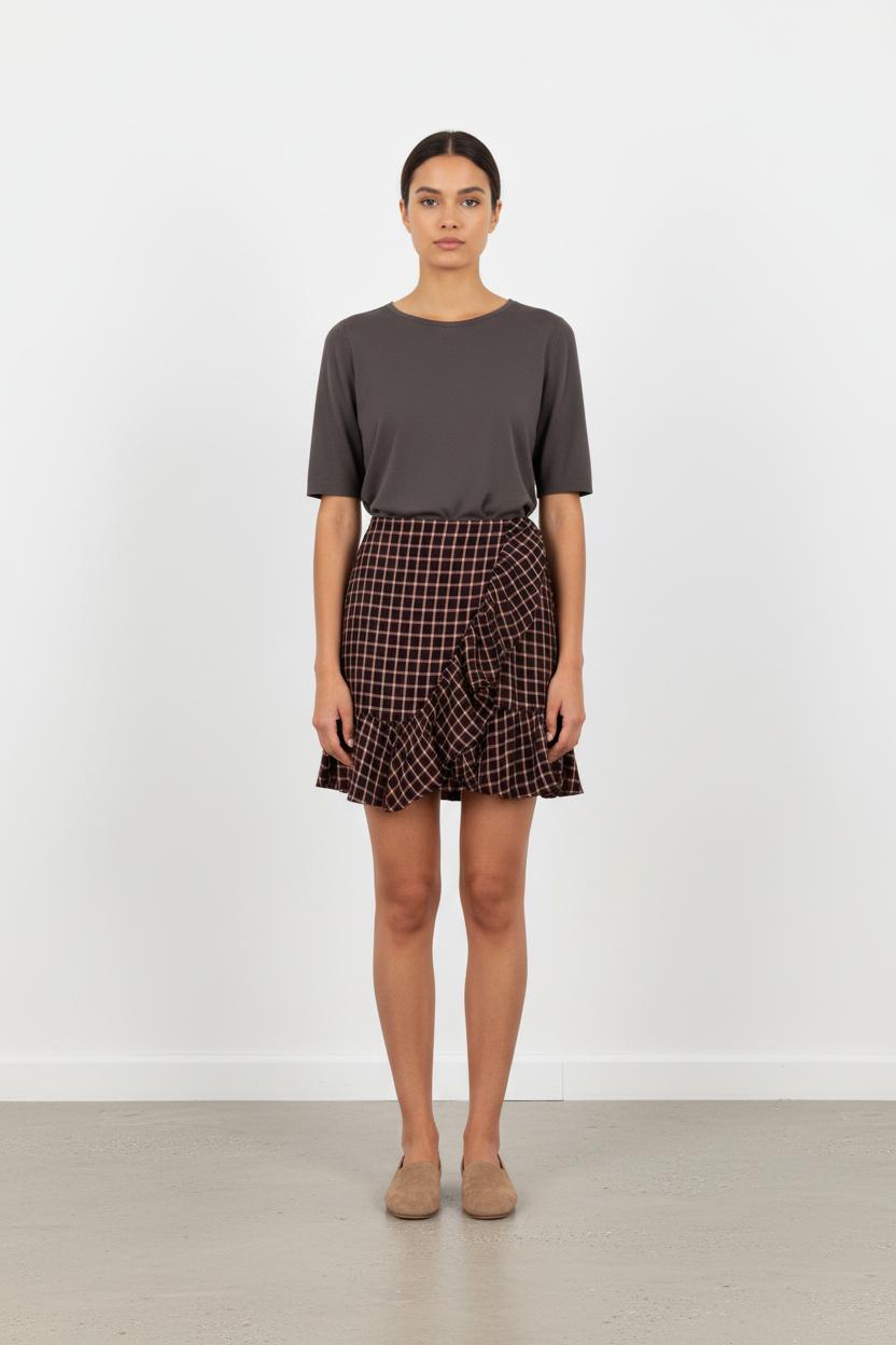 Jupe bleue et bordeaux à carreaux - Taille XS/34