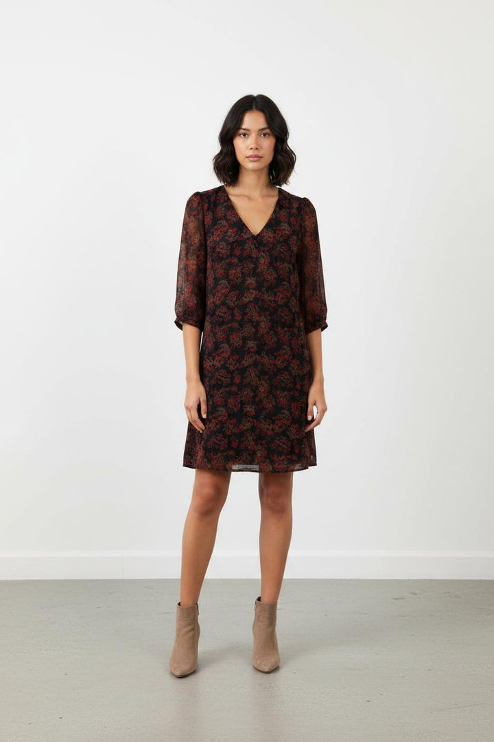 Robe noire et rouge - Taille XS/34