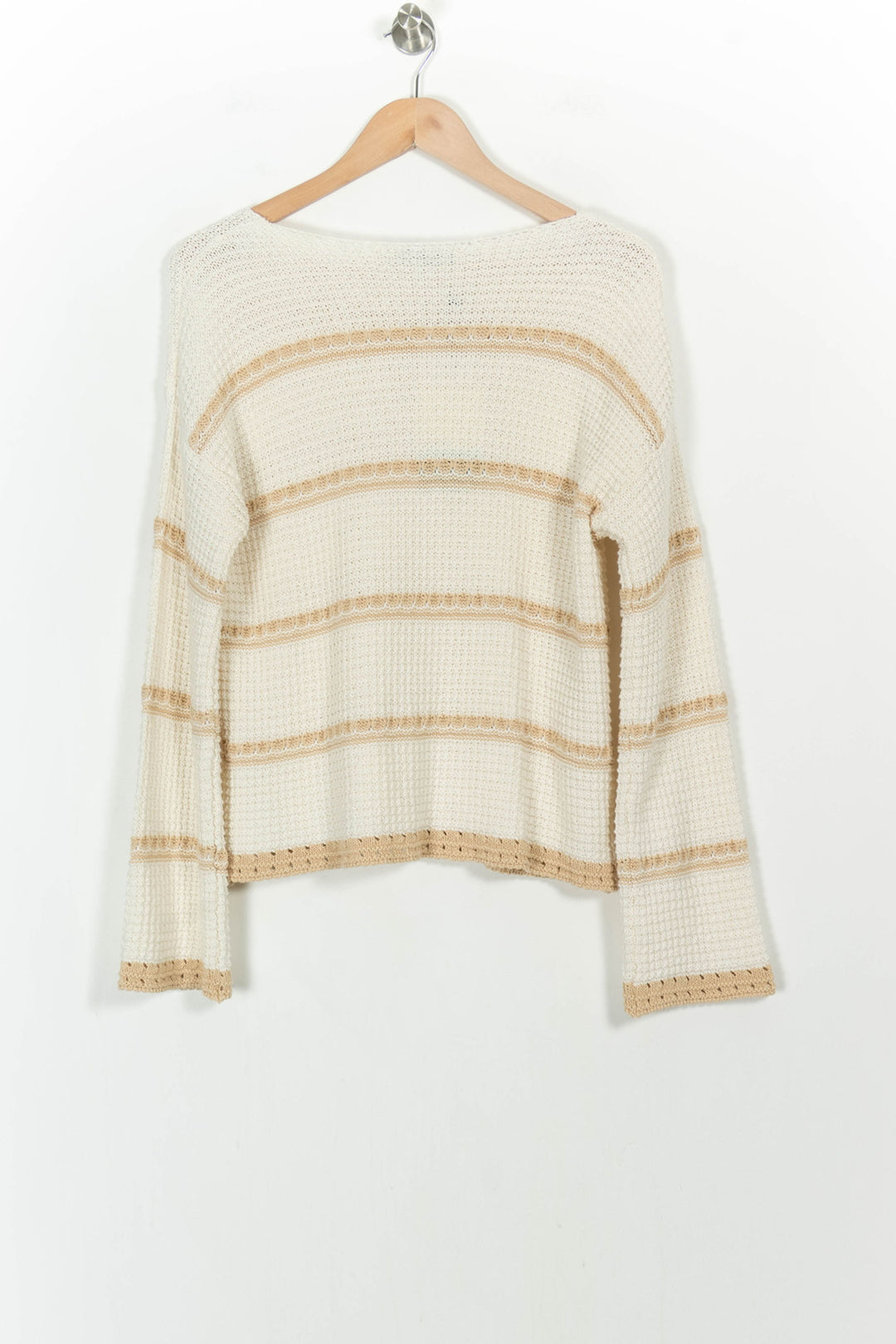 Pull Blanc et Beige - Taille M/38 de la marque La Fée Maraboutée | PARAD32945 - Vendu par Paradigme - Image 4