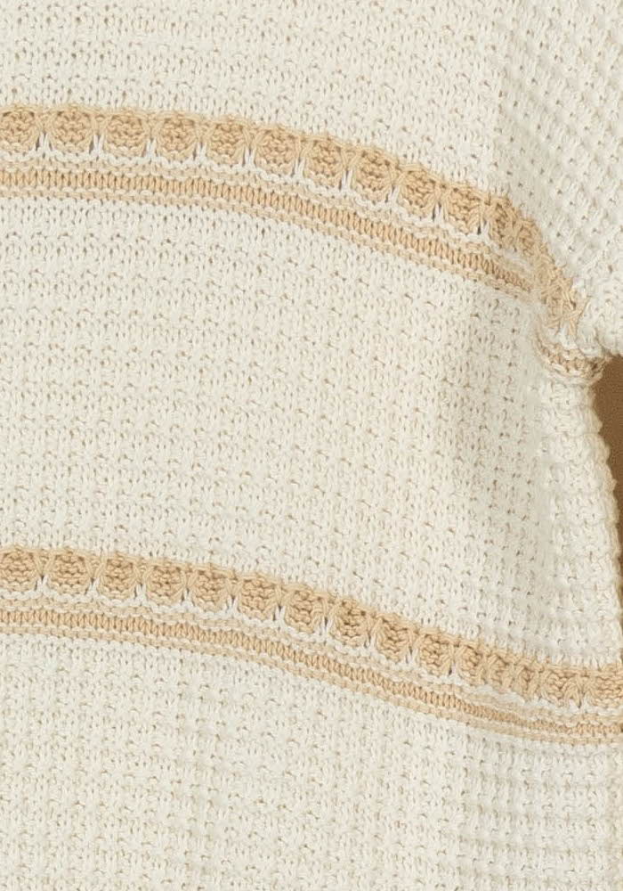Pull Blanc et Beige - Taille M/38 de la marque La Fée Maraboutée | PARAD32945 - Vendu par Paradigme - Image 3
