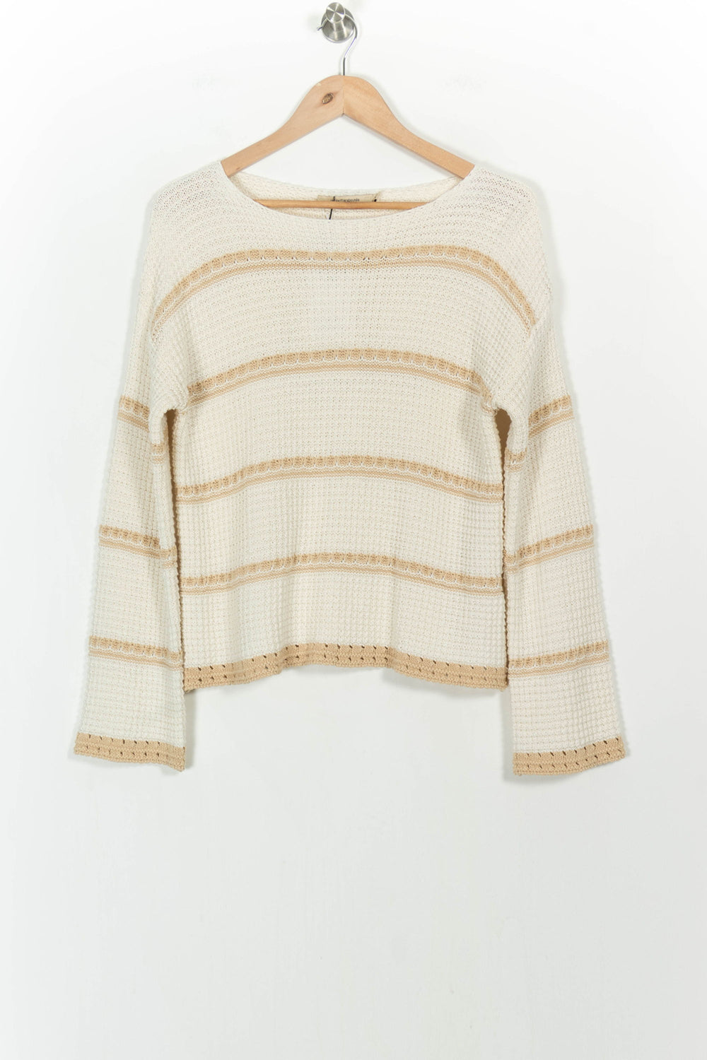 Pull Blanc et Beige - Taille M/38 de la marque La Fée Maraboutée | PARAD32945 - Vendu par Paradigme - Image 2