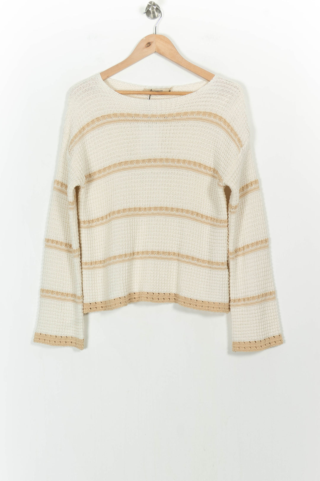 Pull Blanc et Beige - Taille M/38 de la marque La Fée Maraboutée | PARAD32945 - Vendu par Paradigme - Image 2