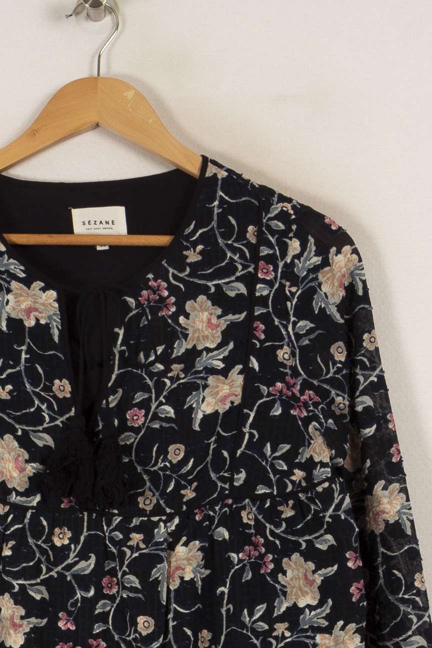 Robe bleue à motifs - Taille M/38 de la marque Sézane | PARAD32951 - Vendu par Paradigme - Image 2