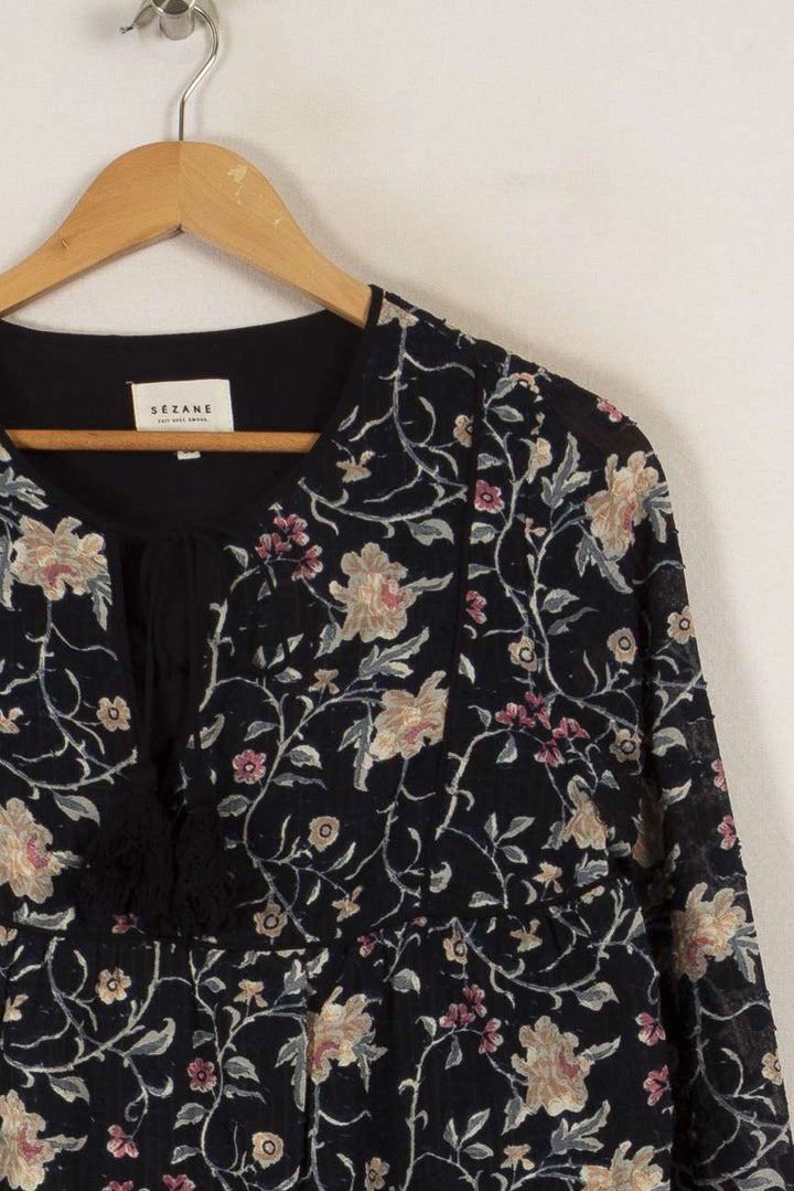 Robe bleue à motifs - Taille M/38 de la marque Sézane | PARAD32951 - Vendu par Paradigme - Image 2
