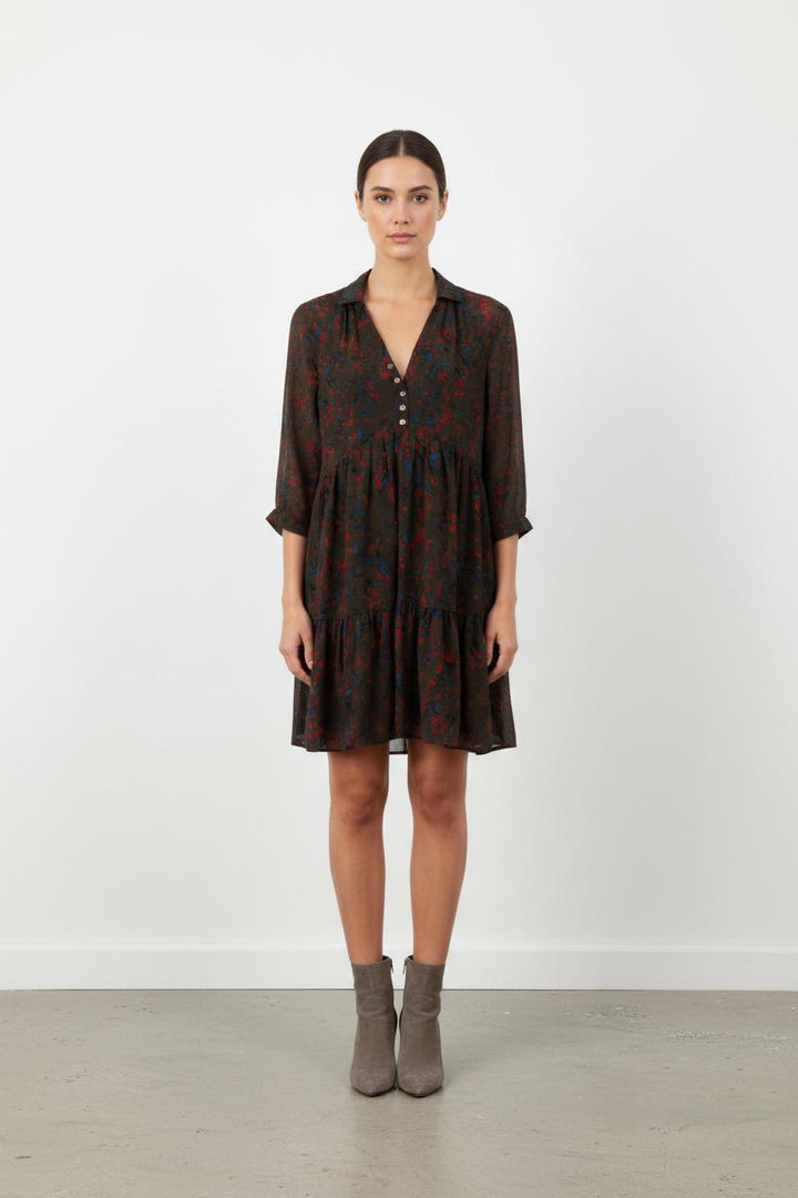 Robe verte à motifs - Taille XS/34