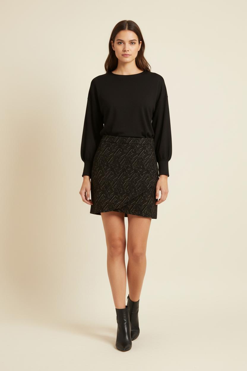 Jupe Portefeuille Noire - Taille S/36 de la marque Bérénice | PARAD33011 - Vendu par Paradigme - Image 1