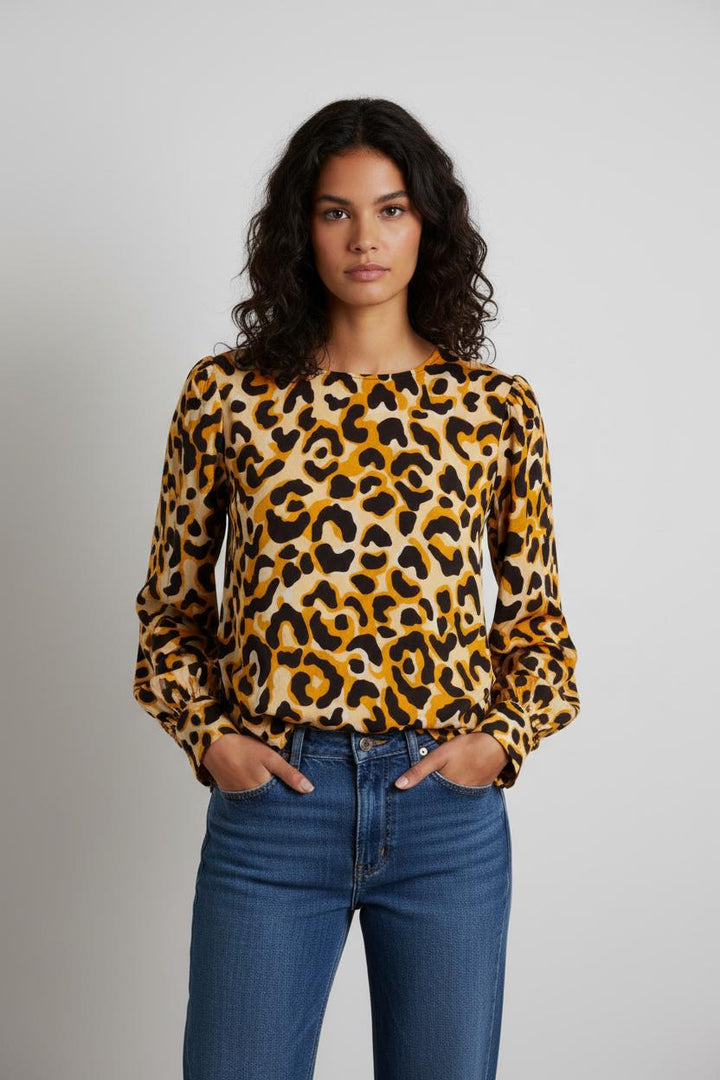 Blouse jaune léopard - Taille XS/34