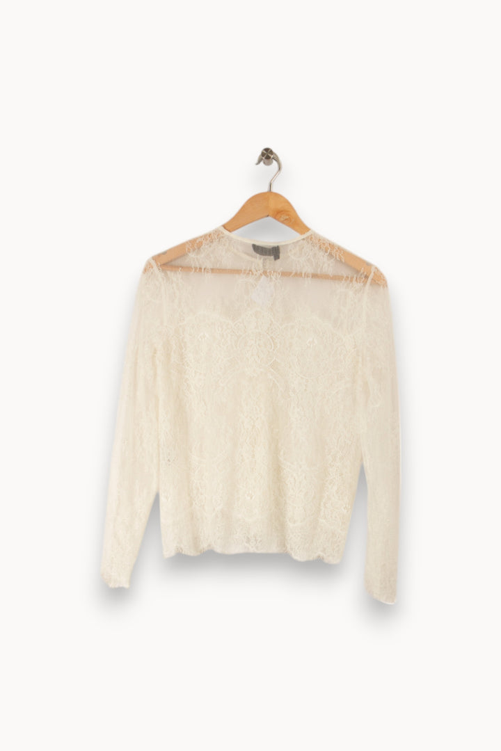 Top en dentelle blanc - Taille M/38 de la marque The Kooples | PARAD33026 - Vendu par Paradigme - Image 3
