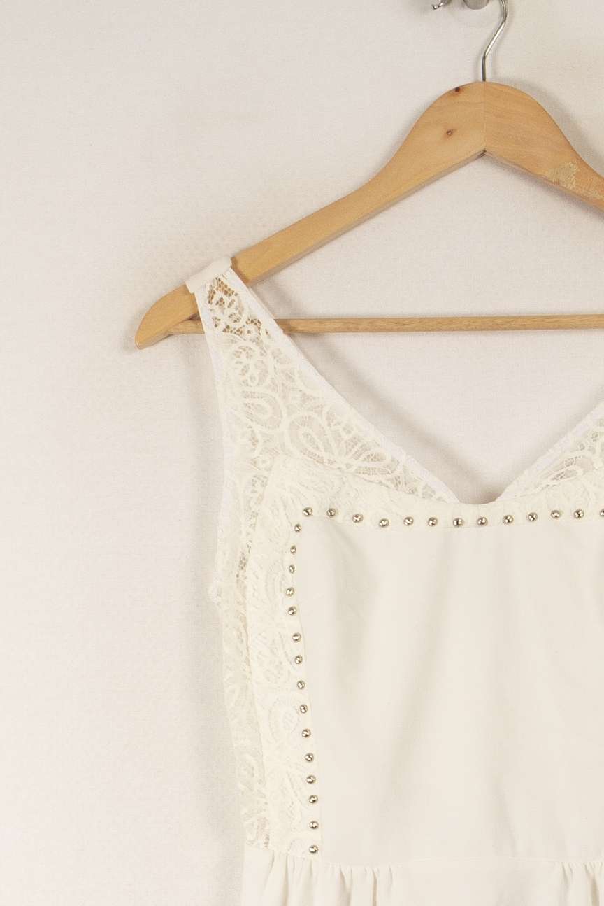 Robe blanche avec détails - Taille S/36 de la marque Sandro | PARAD33034 - Vendu par Paradigme - Image 2
