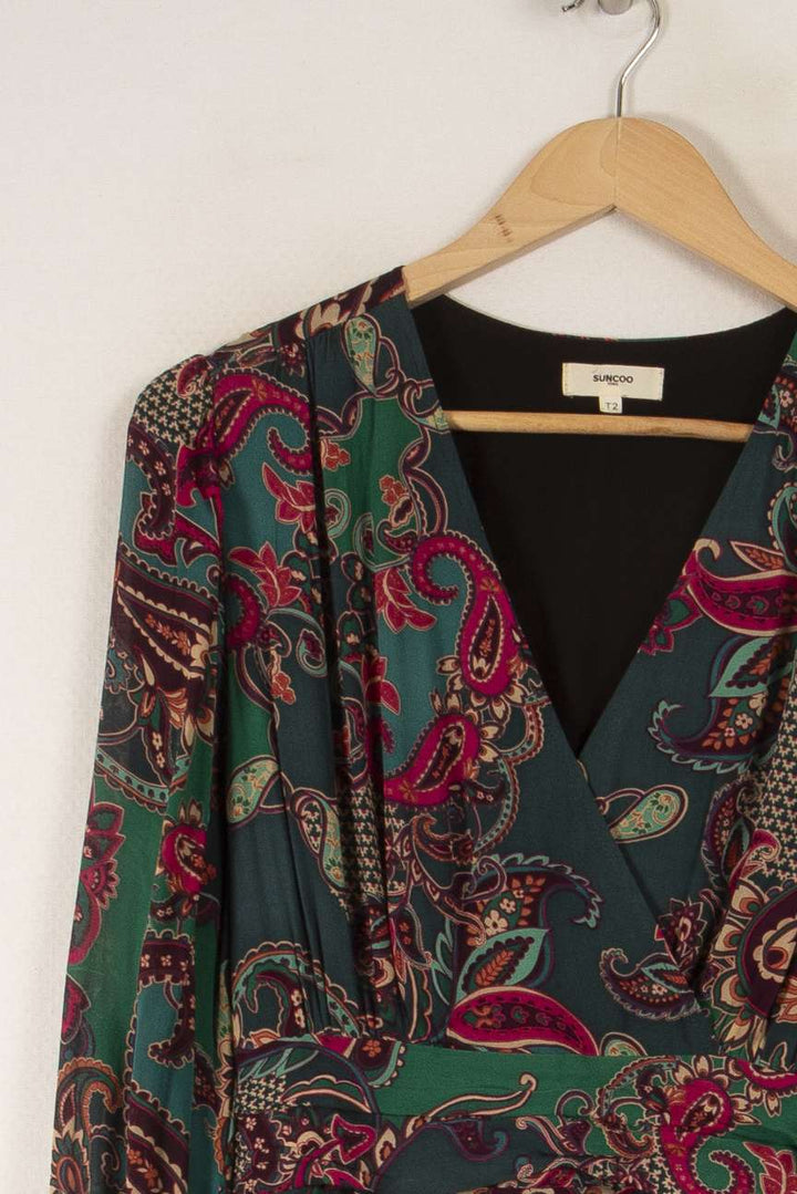 Robe verte à motifs - Taille M/38 de la marque Suncoo | PARAD33073 - Vendu par Paradigme - Image 2