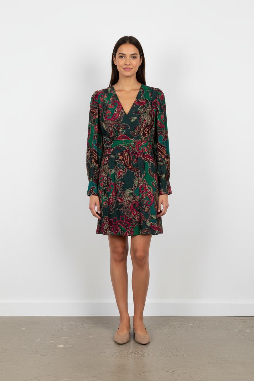 Robe verte à motifs - Taille M/38