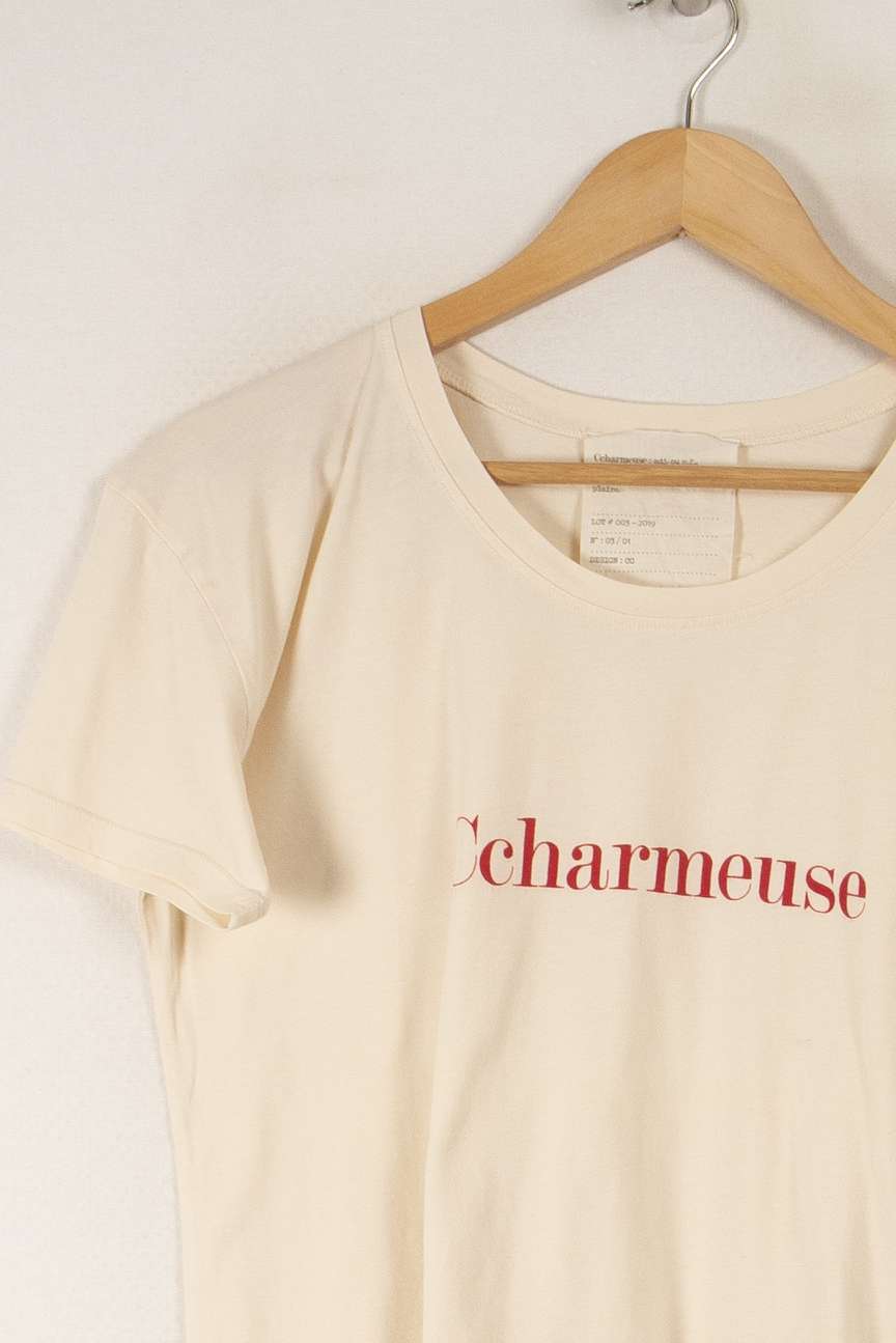 T-shirt beige avec inscription - Taille S/36 de la marque Vanessa Bruno | PARAD33133 - Vendu par Paradigme - Image 2