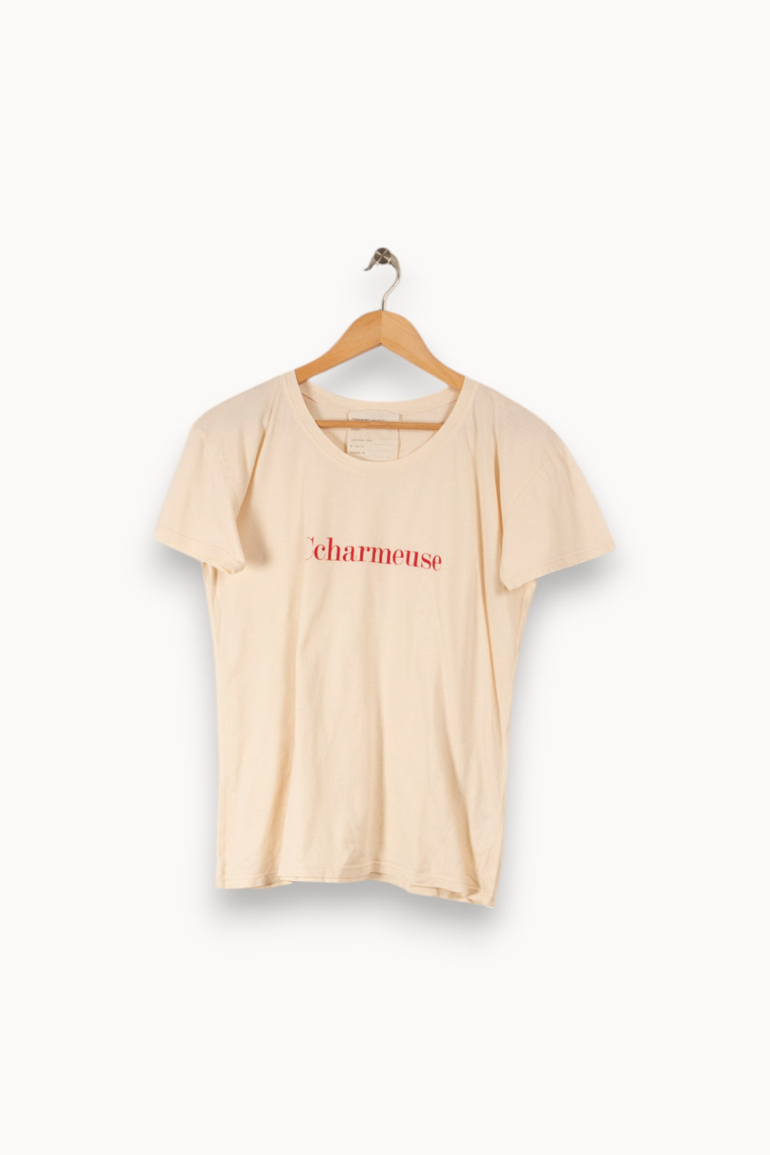 T-shirt beige avec inscription - Taille S/36 de la marque Vanessa Bruno | PARAD33133 - Vendu par Paradigme - Image 1