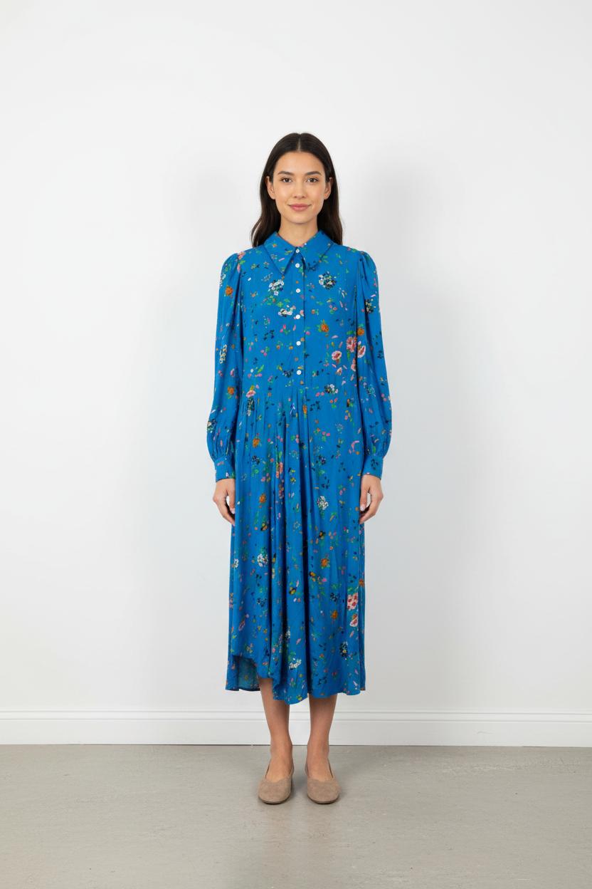 Robe longue bleue à motifs - Taille L/40