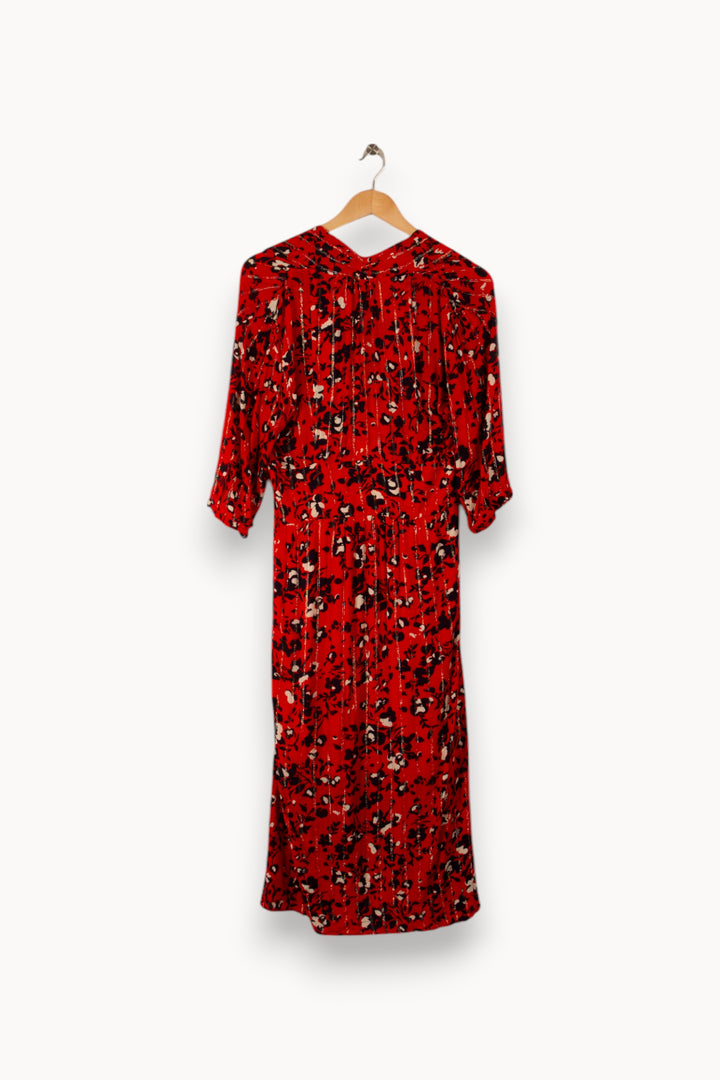Robe longue rouge à motifs - Taille L/40 de la marque ba&sh | PARAD33145 - Vendu par Paradigme - Image 3