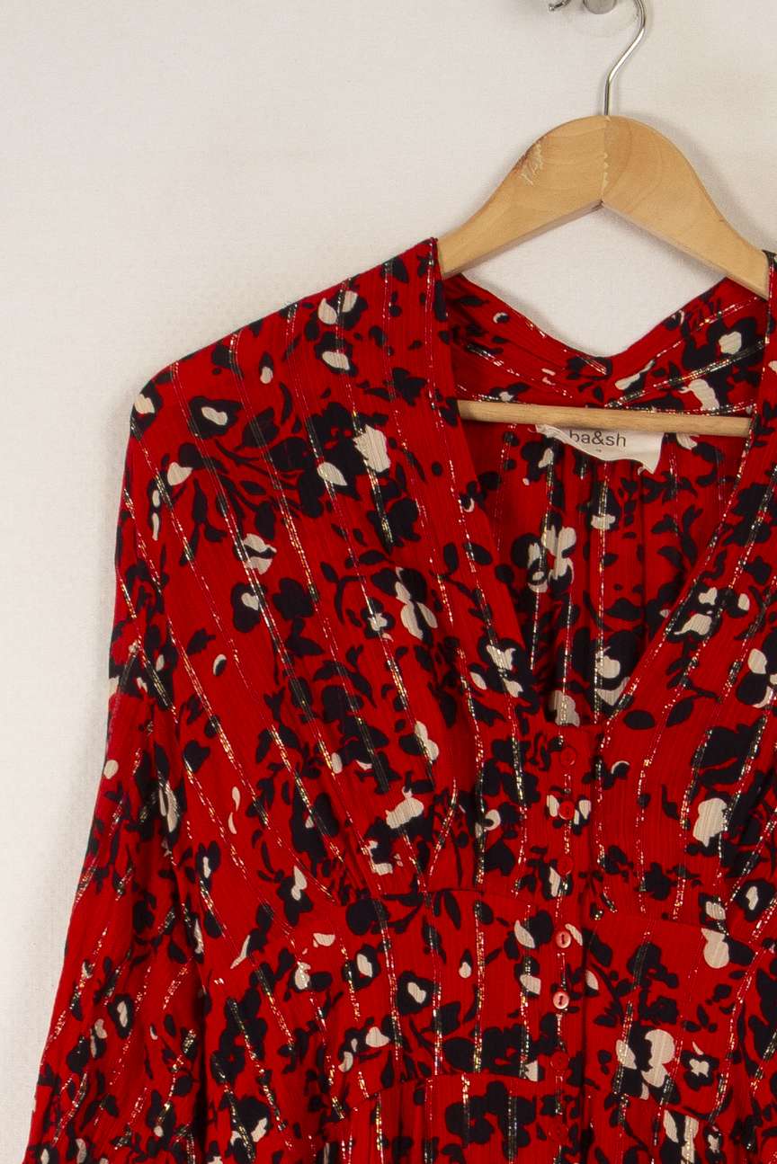 Robe longue rouge à motifs - Taille L/40 de la marque ba&sh | PARAD33145 - Vendu par Paradigme - Image 2