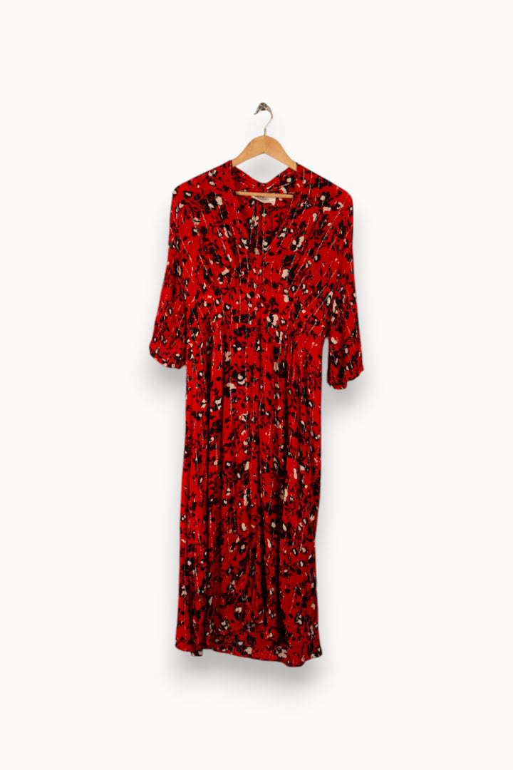 Robe longue rouge à motifs - Taille L/40 de la marque ba&sh | PARAD33145 - Vendu par Paradigme - Image 1